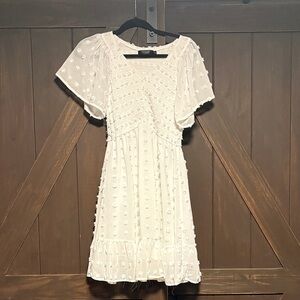 Chic White Embellished Mini Dress